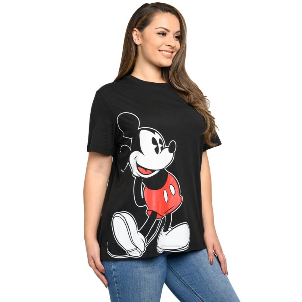 New Womens Plus Size Disney Mickey Mouse T-Shirt Short Sleeve Black (Size 5X)